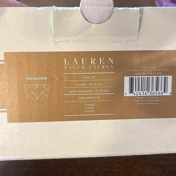 Ralph Lauren Royalton Crystal Bowl 6” - Picture 7 of 7
